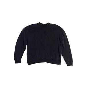 HOLLISTER Sweatshirt Mens XXL‎ Black Boxy Fit Fleece Lined Crewneck Pullover